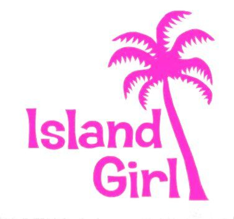 ISLAND GIRL Palm Tree Hawaii Decal