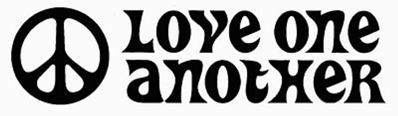 love one another peace sign decal