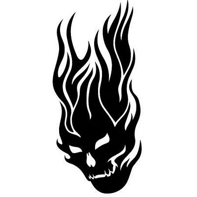 Flaming Skull 5 Vinyl Sticker 1812