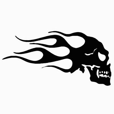 Flaming Skull 10 Decal 1814