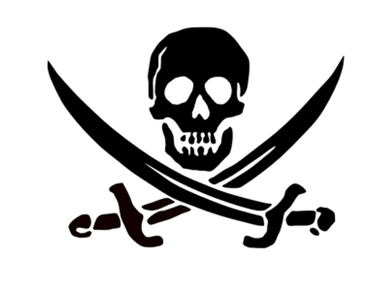 Pirate Skull with Swords Decal 1826