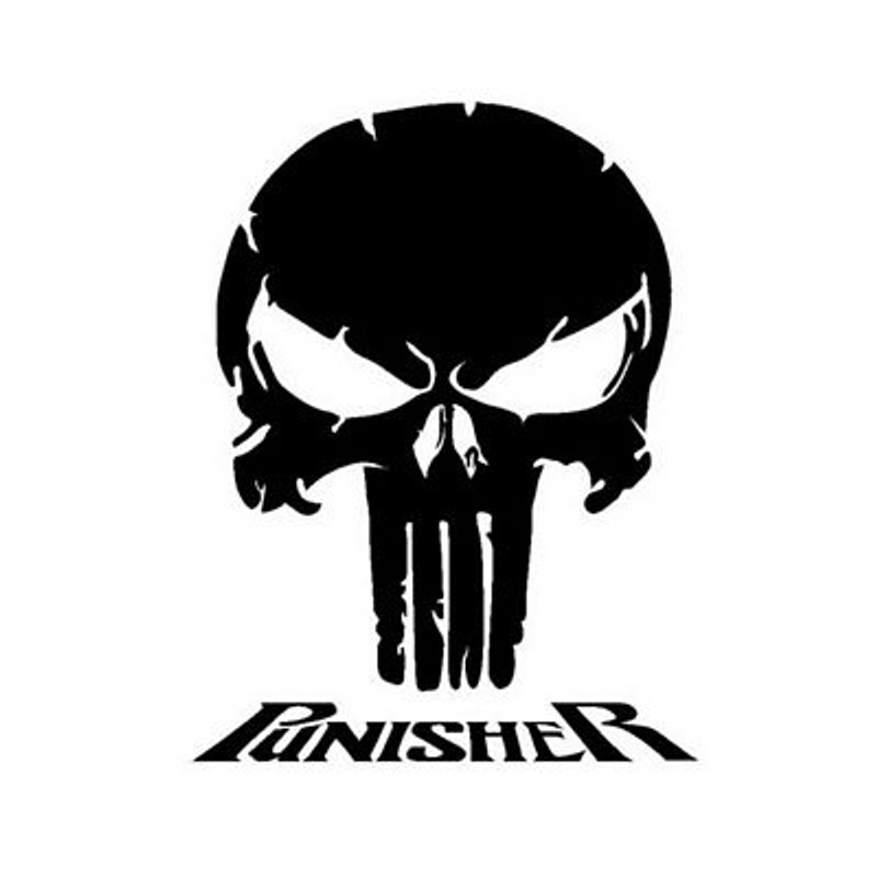 Punisher Vinyl Fashion Creative Personality Skull Decal