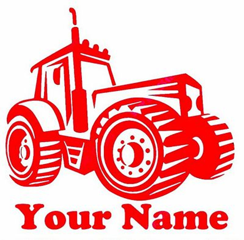 Personalized Name Farm Tractor Vinyl Wall Decal Sticker