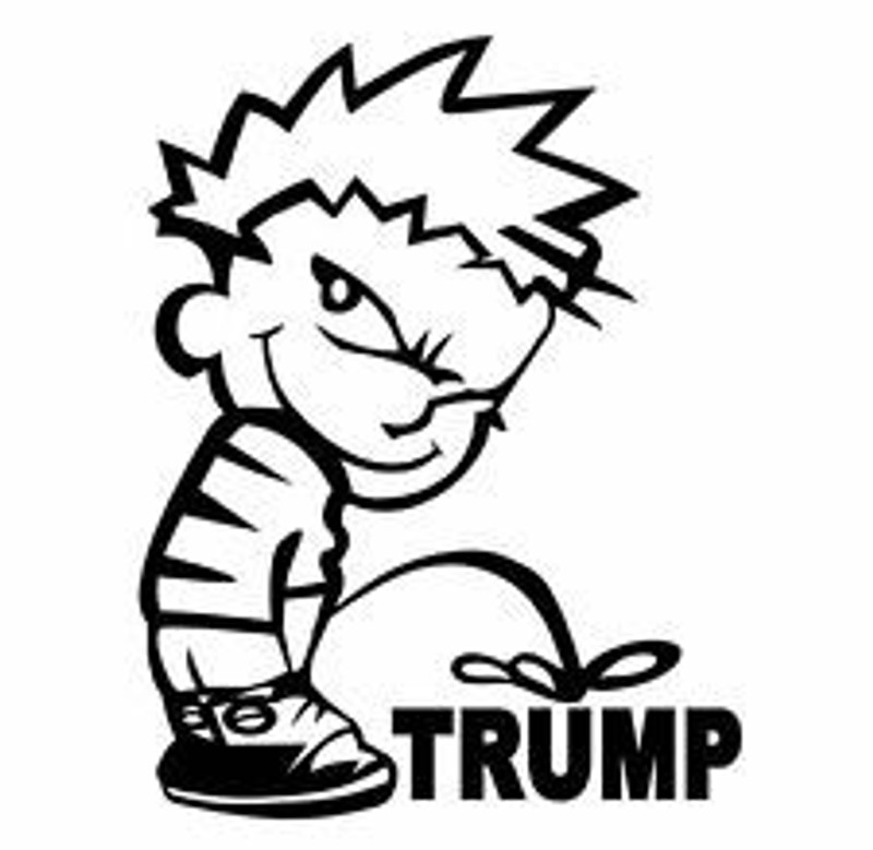 PEEON TRUMP DIECUT CALVIN DECAL PEEON TRUMP DIECUT CALVIN DECAL