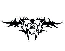Tribal Skull Decal with Fangs 2268