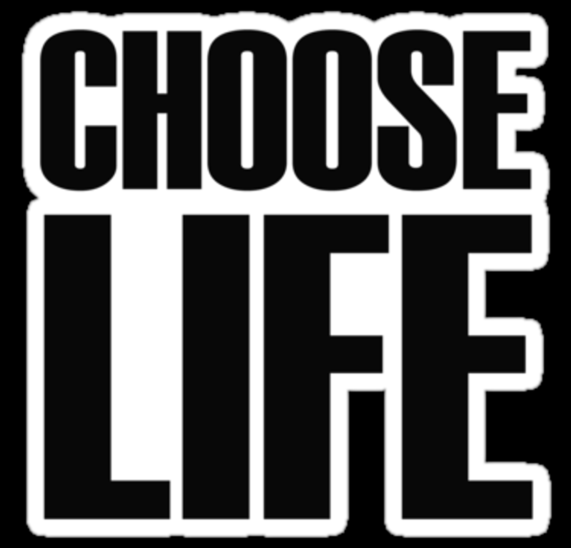 choose life b&w vinyl car sticker