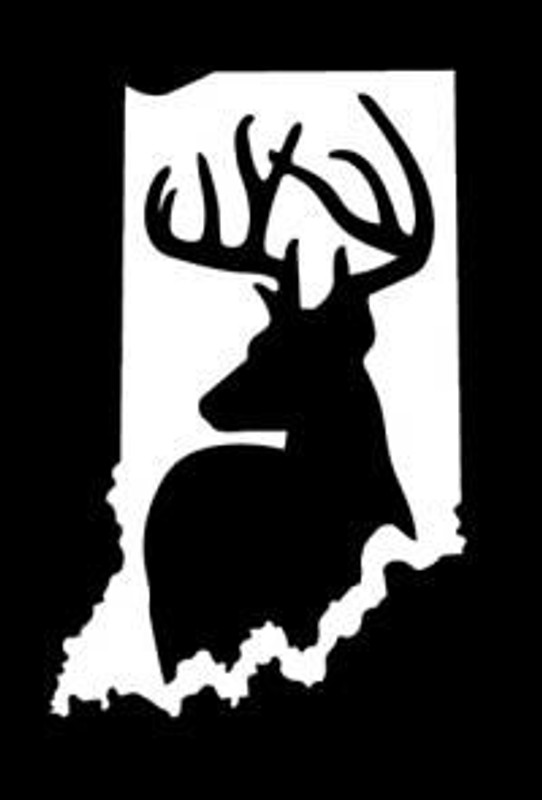 Indiana ANY STATE Whitetail Deer Hunting Window Decal Indiana ANY STATE Whitetail Deer Hunting Window Decal