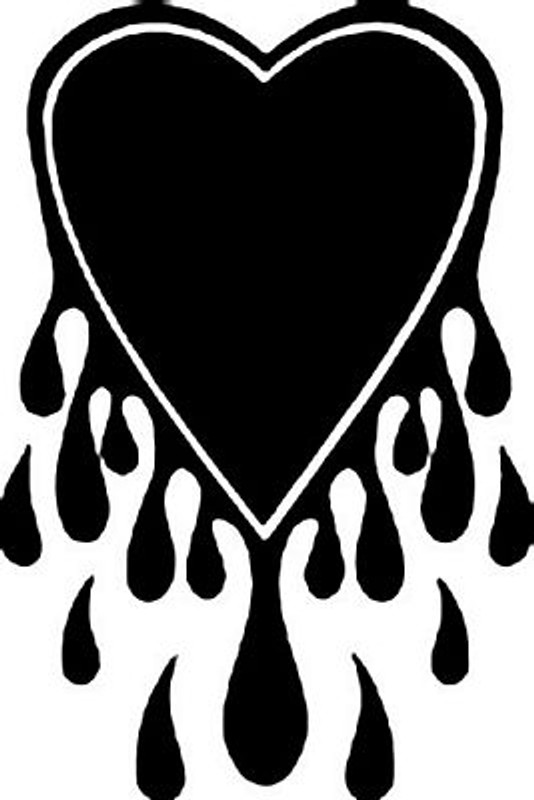 heart flames sticker decal
