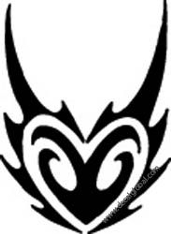 Heart Tribal Design Diecut Sticker