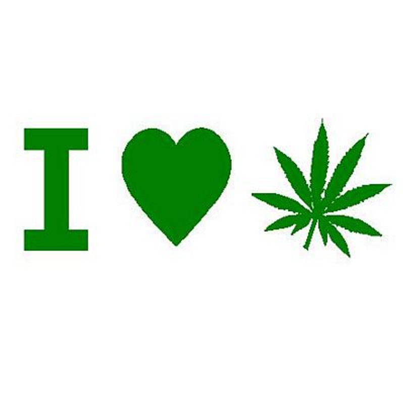 I Love Pot Decal 15j