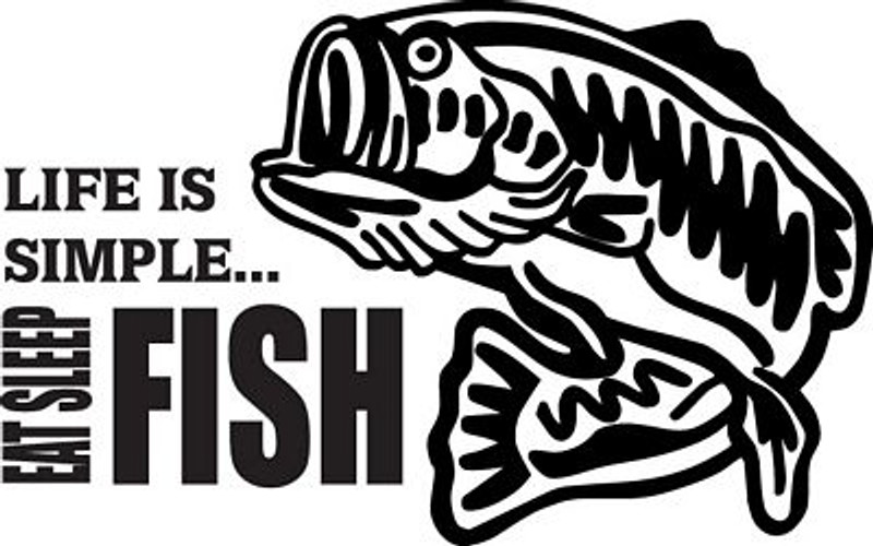 life is simple fishing decal