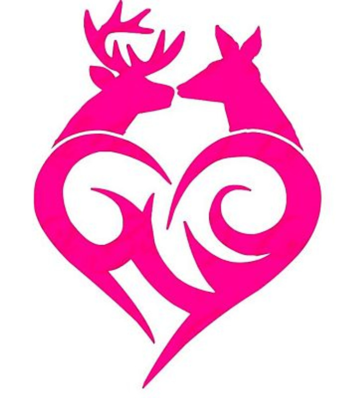 deer family HEART decal