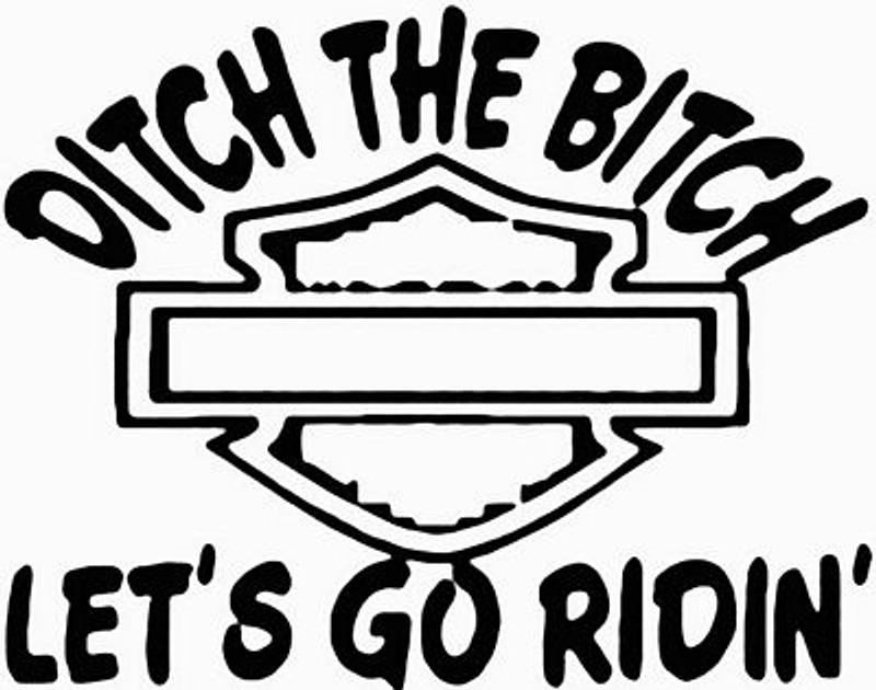 Lets Go Riding Harley Die Cut Vinyl Decal