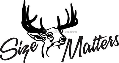 SIZE MATTERS DEER HUNTING DIE CUT DECAL