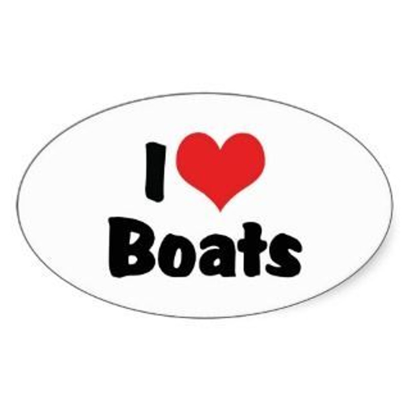 I Love Boats Oval Sticker