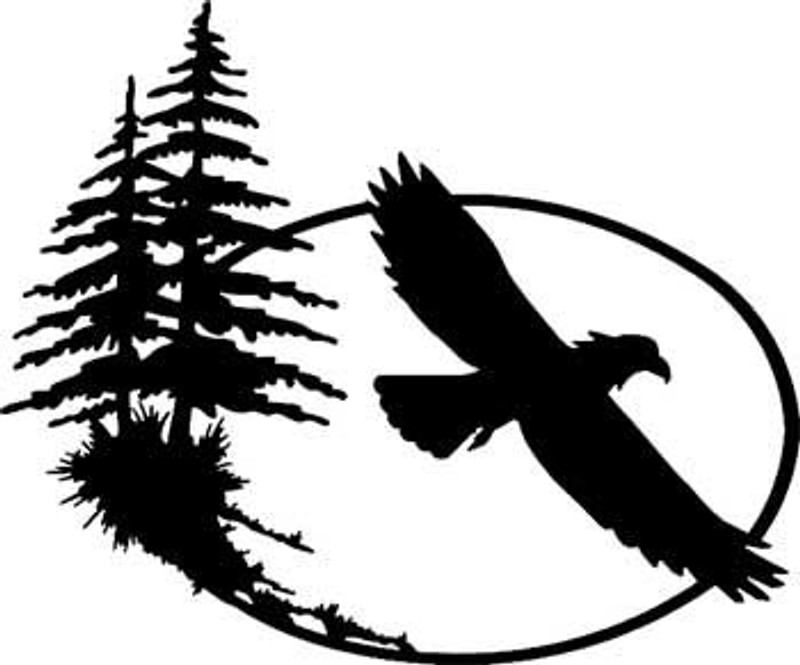 Eagle Flying Diecut Sticker 168