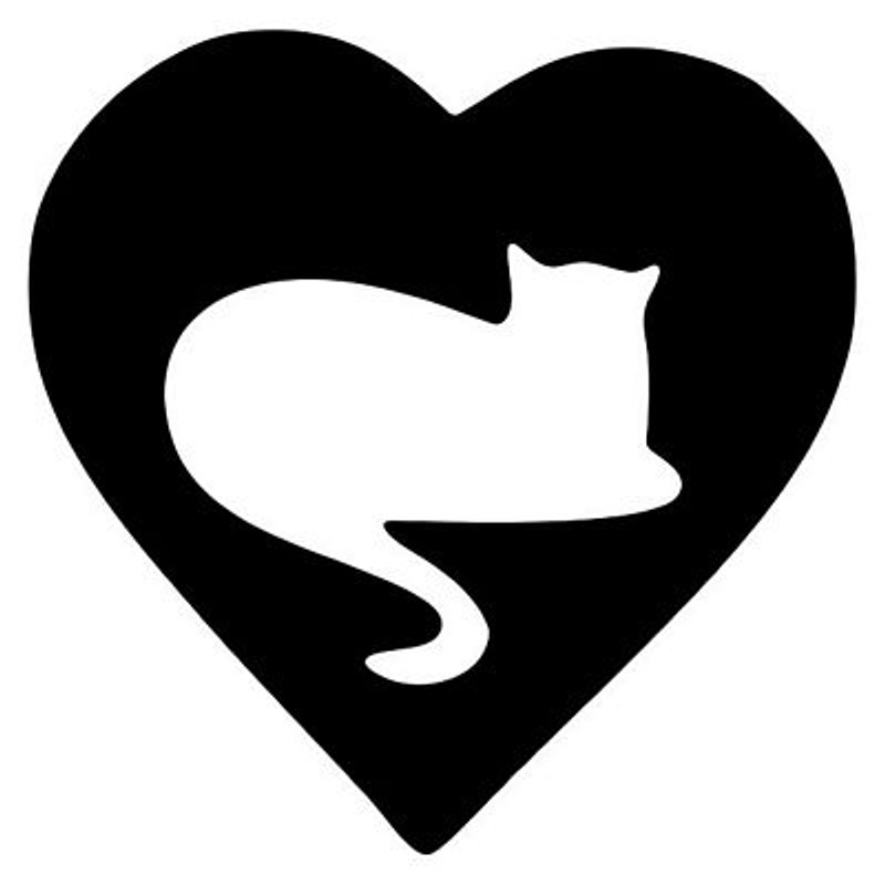 Cat in Heart Vinyl Decal