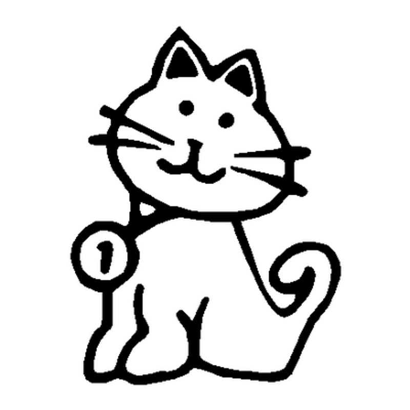 Cat Toon vinyl decal 01k