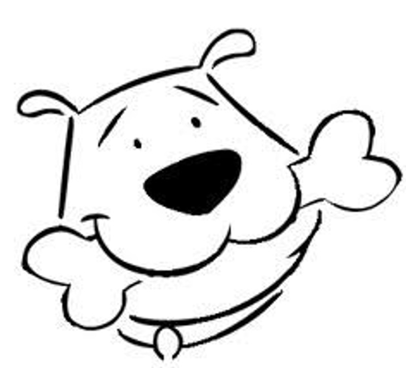 Puppy with Bone Diecut Vinyl Decal