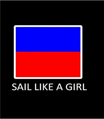 ECHO sail like a girl FLAG sticker