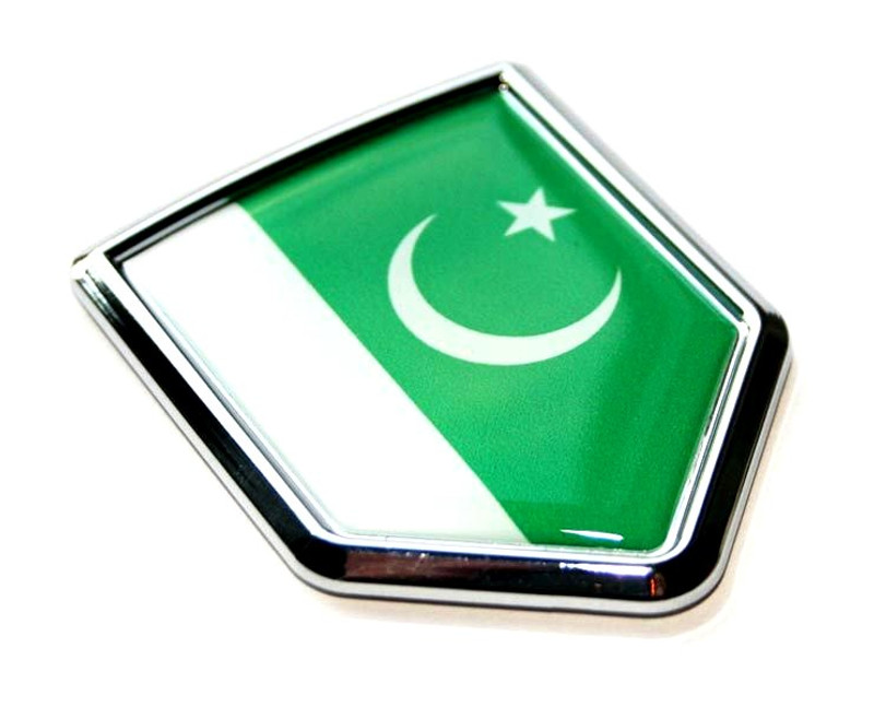 Pakistan Pakistani Flag Decal Car Chrome Emblem Sticker