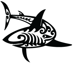 tribal shark decal 123