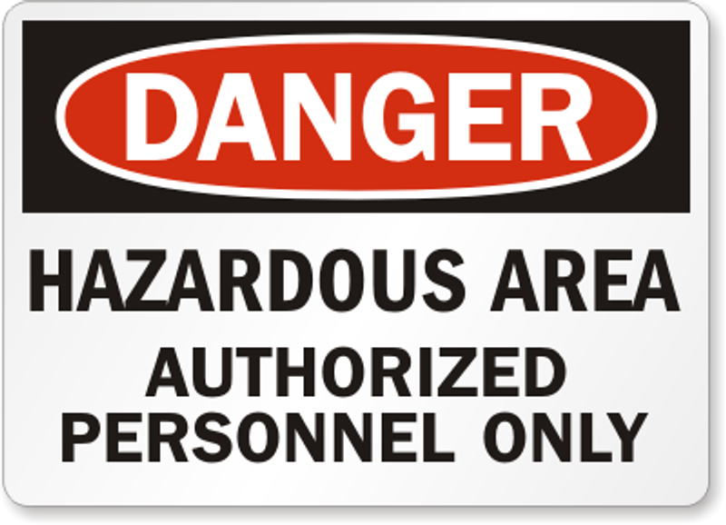 Hazardous Area Danger Sign 3