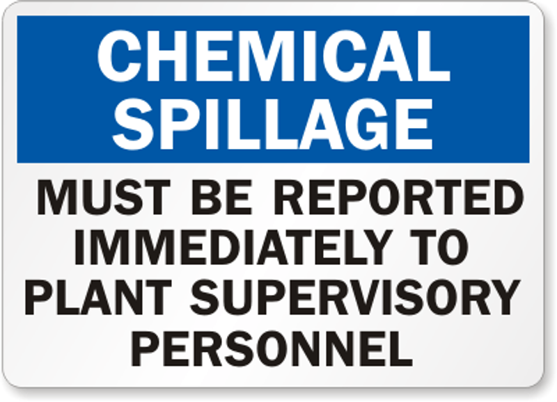 Spillage Chemical Hazard Sign