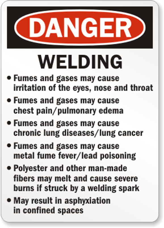 Welding Fumes Danger Sign