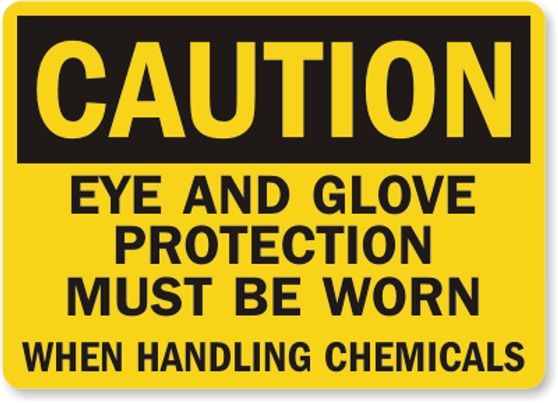 Worn Glove Caution Sign