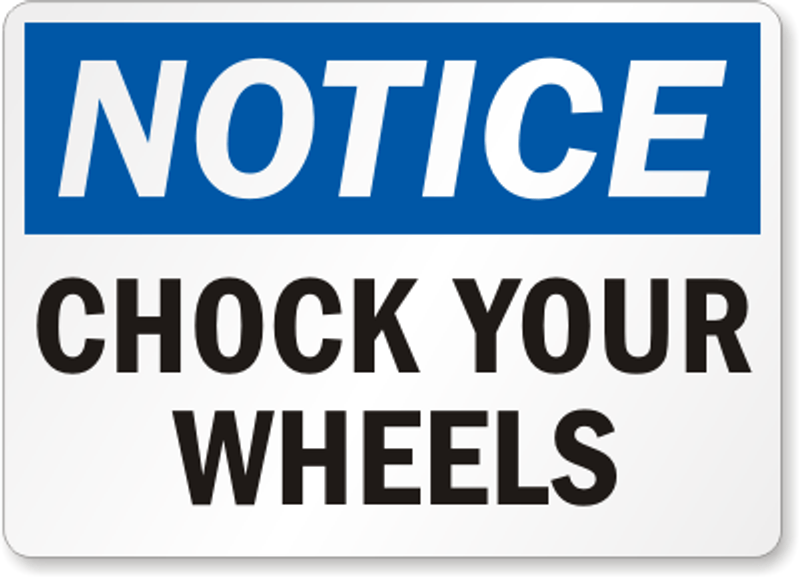 Chock Wheel Sign 16