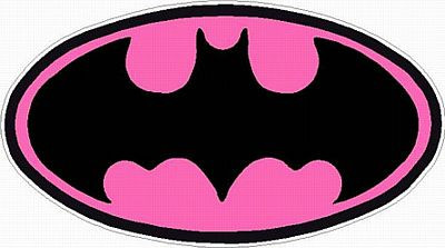 Batman Oval Hot Pink Sticker