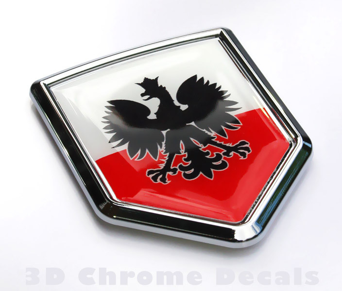 Poland Polski Polish Flag Emblem Car Chrome Decal