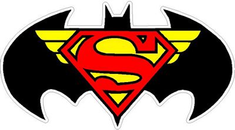 batman superman wonder woman trinity logo sticker