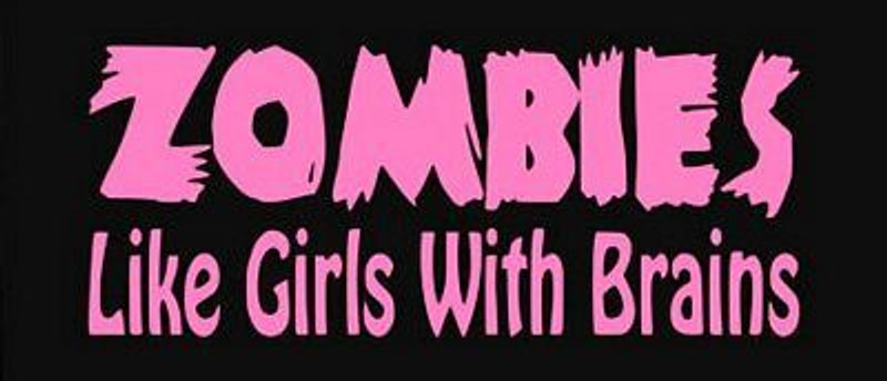 zombies like girls with brains PINK decal