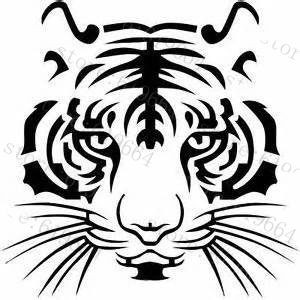 cat tiger face die cut decal
