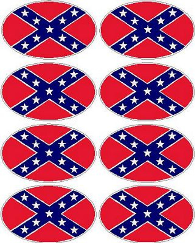confederate flag oval decal set