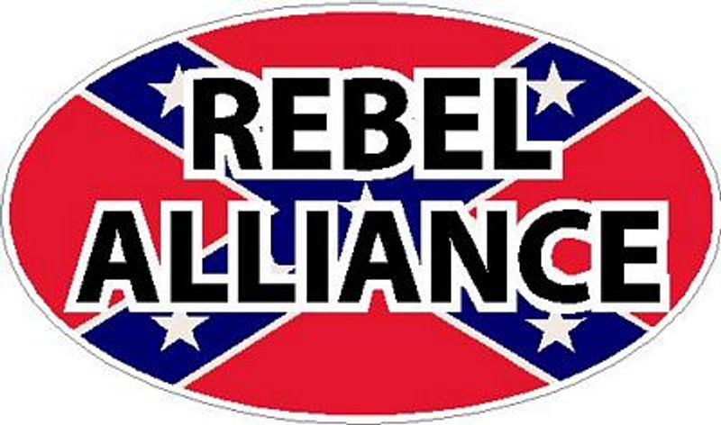 confederate flag oval REBEL ALLIANCE decal