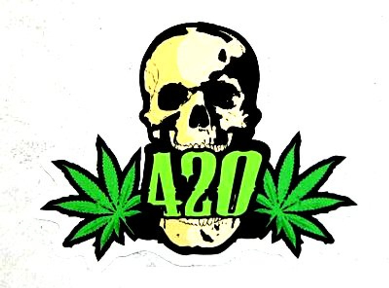 420 skull sticker