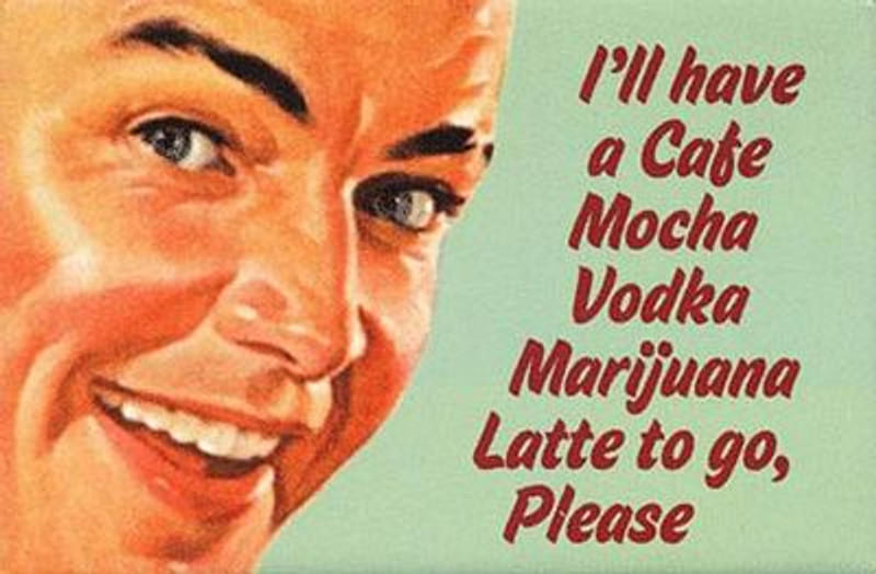 marijuana latte coffee to go sticker