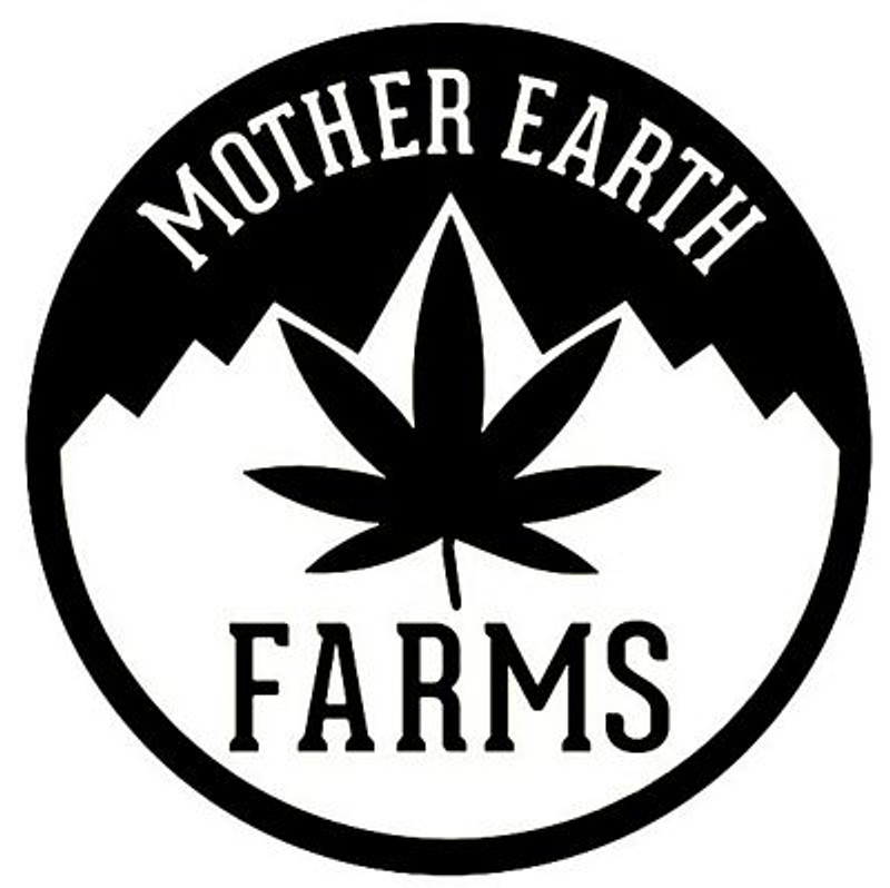 MOTHER EARTH FARMS WEED LEAF B&W ROUND STICKER