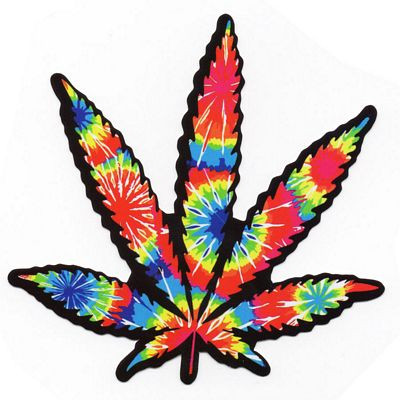 tie dye pot leaf weed sticker cut to shape