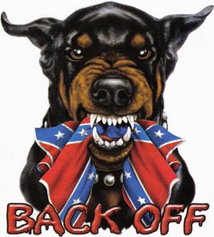 Doberman BACK OFF rebel sticker