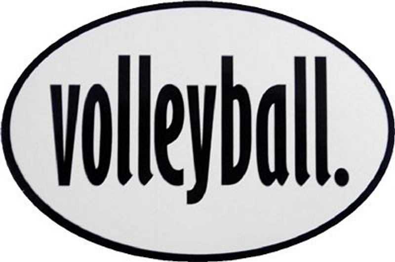Volleyball Word OVAL Sticker