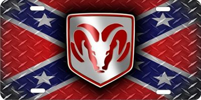 dodge ram rebel flag diamondplate sticker