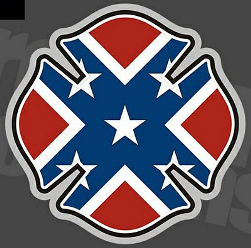 fire dept cross rebel sticker fire dept cross rebel sticker
