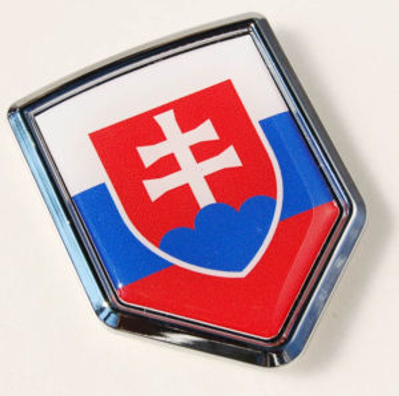 Slovakia Decal Flag Car Chrome Emblem Sticker