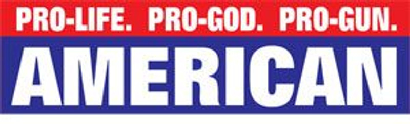 pro life god gun AMERICAN bumper sticker