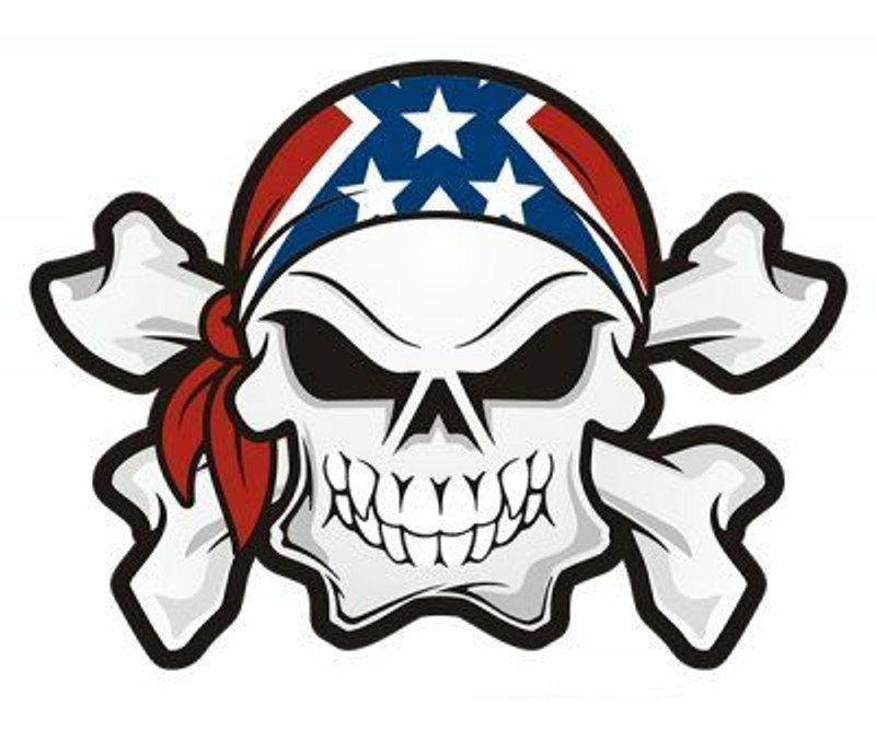 Rebel Skull and Crossbones Sticker