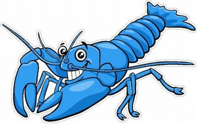 Blue Lobster Fish Sticker 3